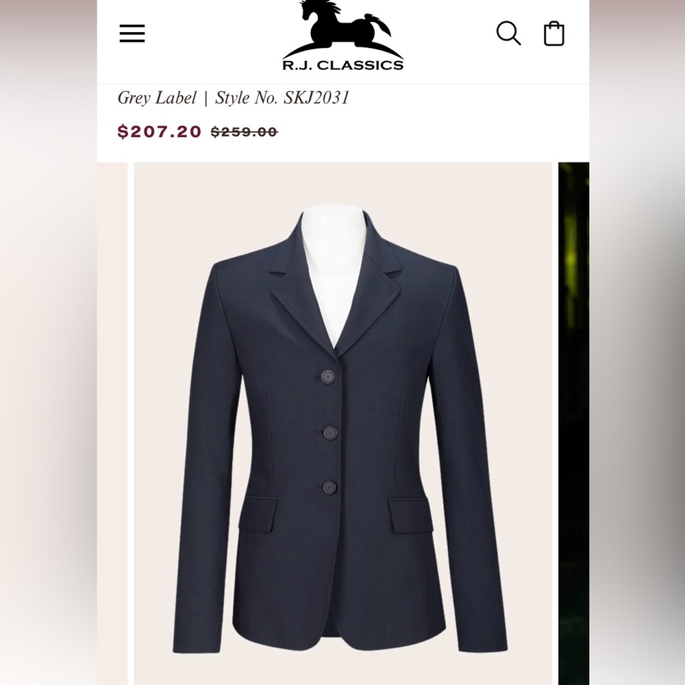 RJ Classics Skylar Jr. Show Coat - Girls 8s Navy - Picture 3 of 7